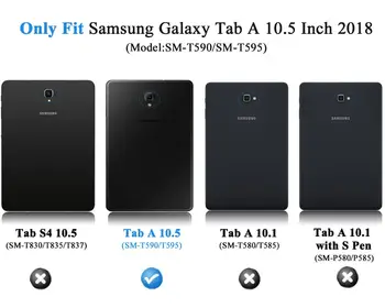 Case for Samsung Galaxy Tab 10,5 2018 Ultra Lengvas, Plonas-Shell Stovėti Padengti Atveju Galaxy Tab 10.5 SM-T590/T595 Tablet