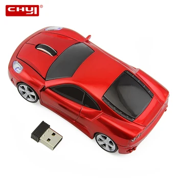 CHYI Belaidžio Atvėsti Sporto Automobilio Formos Pelė, Ergonomiškas USB 3D Optinė Mini Pelė 1600DPI Kompiuterinių Žaidimų Pelės PC Laptop Notebook