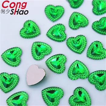 Cong Shao 300pcs 12mm Flatback Širdies Formos Akrilo kalnų krištolas akmenys ir kristalai vestuvių 