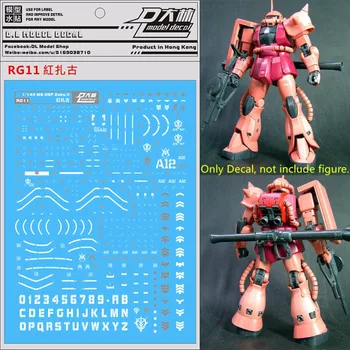 D L aukštos kokybės Lipdukas vandens pasta, Bandai RG 1/144 MS-06S Char ' raudona Zaku Gundam Metalo, sidabro spalvos DL051