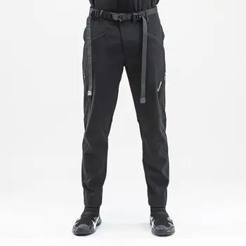 DARTW Techwear vyriškos Juodos Žiemos Vilnos Kelnes Taktinis Tampri Softshell Kelnės Activewear Streetwear Mados