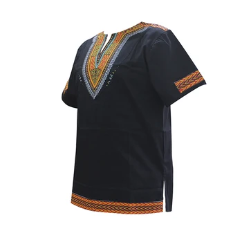 Dashikiage Afrikos Dashiki Tradicinių Spausdinimo Trumpomis Rankovėmis V-Kaklo, Mados Bohe Vyrų Top-Shirt