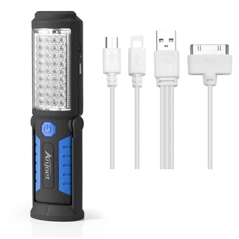 Daugiafunkcis USB Įkrovimo 36+5 LED Žibintuvėlis Lauko Darbai Stovas Šviesos Magnetas+HOOK+Mobile Galia Telefono Lanterna Lempos