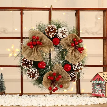 Dekoratyvinis Vainikas Kalėdinė dekoracija Durų Sienos kabo Ornamentu Girliandą navidad Kalėdinių d91025