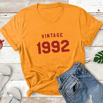 Derliaus 1992 Raidžių Vasaros Marškinėlius Moterims Medvilnės Trumpomis Rankovėmis Atsitiktinis Marškinėliai Moterims Laisvi Marškinėliai Femme Juoda Mulher Camisetas