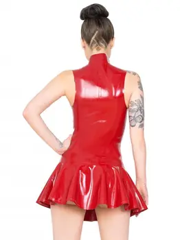 Didmeninė Mažmeninė Seksualus Produktų Moterų Sexy Juoda PVC Suknelė Plius Dydis S-5XL Suaugusiųjų Pora Žaidimas Vienodai Užtrauktukas Priekyje Catsuit