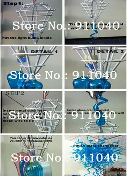 Didmeninės kainos iš Kinijos, Kobaltas Mėlynas Trikampis Liustra Murano Stiklo Šviestuvo LED Šviestuvai-LR808