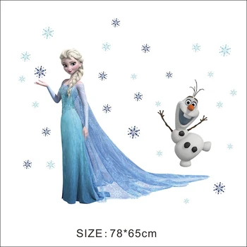 Disney Olaf Elsa Karalienė Snaigės Užšaldyti Sienų Lipdukai Vaikų Kambario Dekoracija Animacinių Filmų Namų Lipdukai Anime Freskos Meninis Filmo Plakatas