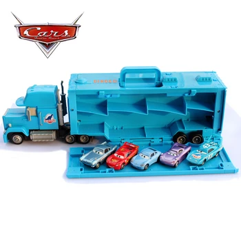 Disney Pixar 3 Dėdė McQueen ir Jauniklį Hicks sunkvežimio modelis gali sutalpinti automobilio transportavimo talpyklos sunkvežimių žaislas vaikams, žaislų, dovanų