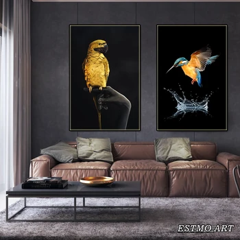 Drobė, Tapyba už Kambarį HD Hummingbird papūga gyvūnų Plakatas ir Spausdina Hoom Dekoro sienos paveiksl Dekoratyviniai Paveikslai
