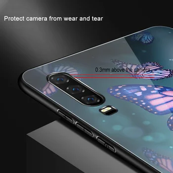 Drugelis Atveju, Huawei 30 P20 P40 Lite Pro P Smart Plus 2019 Garbė 30 20 10 Pro Mate 40 30 20 Lite Pro Stiklo Telefonas Atvejų