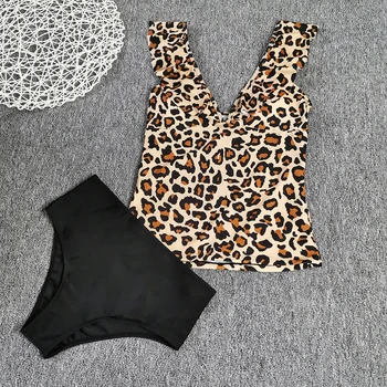 Dviejų vienetų Plaukimo Kostiumai, Skirti Moterų Paplūdimio Seksualus Bikini Leopard 