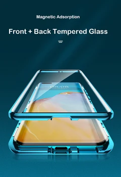 Dvipusis Magnetinio Absorbcijos Metalo Case For Samsung Galaxy A11 A21 A41 A51 A71 A81 A91 360 Pilną Apsauginį Dangtelį atveju apvalkalas