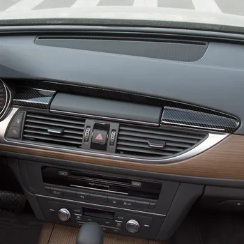 Dėtuvė Prietaisų skydelį, Navigacijos Padengti Apdailos Juostelės 2vnt Audi A6 C7 2012-2018 Nerūdijančio Plieno Automobilio Interjero Priedai