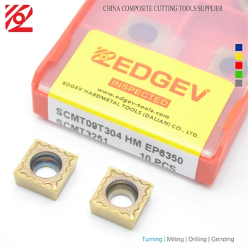 EDGEV 10VNT SCMT09T304 SCMT09T308 CNC Karbido Įdėklai, Tekinimo Įrankiai, metalo Apdirbimo Nerūdijančio plieno/M