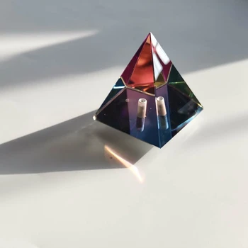 Egiptas Egipto Spalva Pyramid Stiklo 58mm Kristalų Feng Shui Amatų Ornamentu Chakra Gydymo Amuletas Namų Dekoro