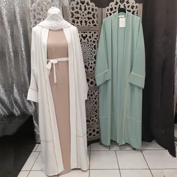 Eid Atidaryti Abaja Dubajus Turkijos Musulmonų Mados Abayas Moterų Islamas Suknelė, Hijab Kaftan Caftan Djellaba Femme De Moda Musulmana