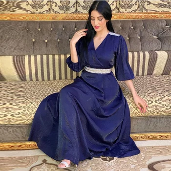 Eid Mubarakas Diamond Abaja Suknelė Moterims Dubajus Turkijos Musulmonų Hijab Maroko Kaftan Islamas Caftan Suknelės, Drabužiai Musulman Vestidos