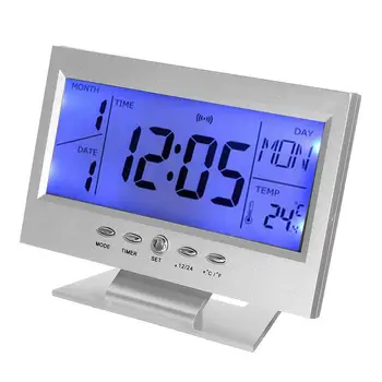 Elektroninis LCD Temperatūros Drėgmės Matuoklis Stebėti Laikrodis Skaitmeninis Termometras su Drėgmėmačiu Namų Patalpų Oras Stotis Dropshipping