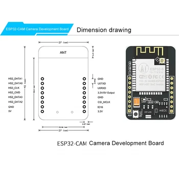 ESP32 Cam ESP32-Cam, WiFi, Bluetooth ESP32 vaizdo Kameros Modulis Vystymo Lenta su OV2640 vaizdo Kameros Modulis