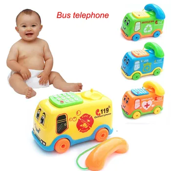 Eucational Automobilių Žaislai Mokymosi Kūdikių Muzikos Vystymuisi Žaislų, Animacinių filmų Autobusų Telefono Vaikų Mokymosi Žaislai Y1128