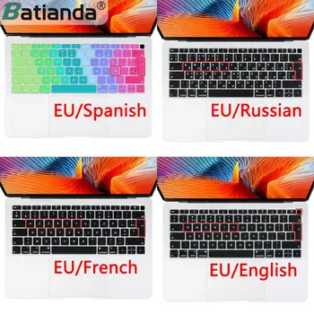 Euro rusų, ispanų prancūzų, arabų Vandens, Dulkių Įrodymas klaviatūros Padengti Odą Naujas Macbook Air 13 2019 2020 A2179 A1932 Touch ID