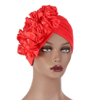 Europoje ir Amerikoje Mados Turbaną Kepurės Moterims, Didelis Gėlių Moterų Galvos Apsiaustas Musulmonų Skarelė variklio Dangčio Afrikos Headtie indija Skrybėlę
