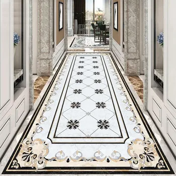 Europos Stiliaus Marmuro Grindys, Tapetai, 3D Kambarį Viešbutyje Prabanga Dekoro Plytelės, Grindų Sieniniai PVC Lipnios Vandeniui Lipdukai