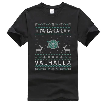 Fa la VALHALLA bjaurusis džemperis Retro Jaunų Tshirts Hip-Hop Užsakymą Premium Medvilnė Viršūnes & Tees Harajuku Normalus Tees