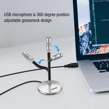 FIFINE Mini Gooseneck USB Mikrofonas Kompiuterių ir Nešiojamas Plug&Play puikiai tinka 