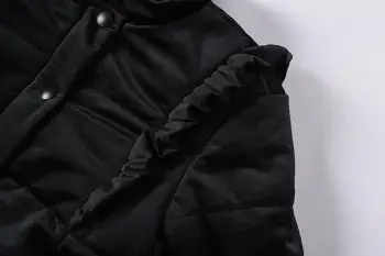 Flanelė Moterų Žiemos Striukė 2020 Dizaineris Juodas Aksominis Kailis Storas, Šiltas Puffer Jacket Raukiniai Užtrauktukas-iki Paltai ir Striukės Moterys