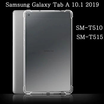 Funda Samsung Galaxy Tab 10.1 2019 SM-T510 SM-T515 atsparus smūgiams Minkšto Silikono Apvalkalas Skaidrios TPU oro Pagalvė Apsaugos Coque 