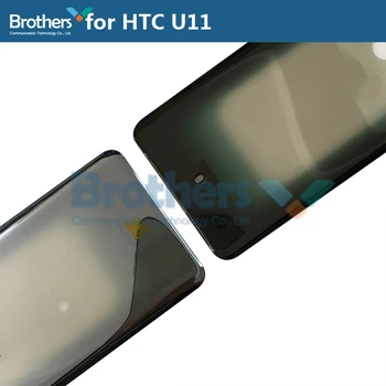 Galinį Dangtelį HTC U11 Plius U11+ U11Plus Akumuliatoriaus Korpusas Baterijos dangtelis 2Q4D100 su Kameros Stiklo Atgal Byla Skaidri Juoda Viršų