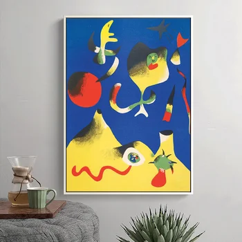 Garsaus Joan Miro Abstrakčius Akvarelės Paveikslai Tapyba Plakatai ir Spausdina Cuadros Sienos Meno Nuotrauką Kambarį Namo Apdaila