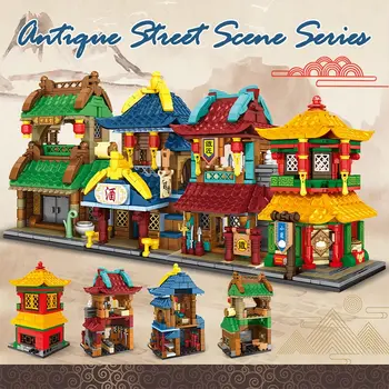 Gatvė Miestas Kinija Gatvės Kinų Tradicija, Statyba Blokai Architektūros Kalvis Parduotuvė Plytų Švietimo žaislai vaikams