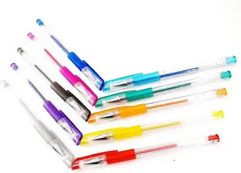 Gelio rašikliai spalvų rašalo Gelis, blizgučiai, 10 Gelis, blizgučiai rašikliai, mokyklinės prekės, animacinių filmų rekvizitai, biuro pen