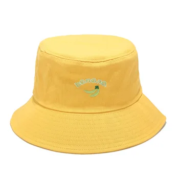 Geriausia pardavimo Bananų siuvinėjimo žvejys skrybėlę vyrų ir moterų, lauko apsaugos nuo saulės kibirą saulės kepurės vaikams beanies