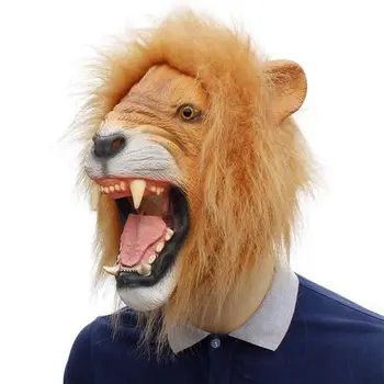 GNHYLL Latekso liūtas kaukė pilna veido Gyvūnų kaukės Helovino maskaradas gimtadienio kaukė cosplay