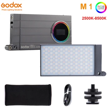 Godox M1 RGB Led Vaizdo Šviesos 2500K-8500K Spalvotas Kamera su Šviesos Muzika Režimo Poveikis Kišenėje Dydis & Įkraunama Baterija