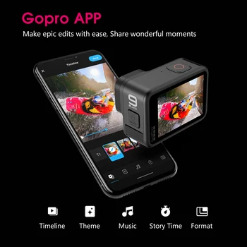 GoPro HERO 9 Black Povandeninių Veiksmų Kameros 5K su Spalva Priekinis Langas, Sporto Cam 20MP Nuotraukos Live Transliacijos Eiti Pro 9 cam sportas