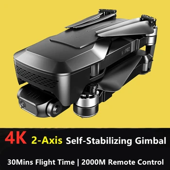 GPS Sekite Mane Brushless 5G WIFI FPV RC Drone 2-Ašis, Mechaninė, Gimbal 4K ESC Dual Camera 2000M Diapazonas 30 min Ištvermės Quadcopter