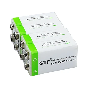 GTF 9V USB mokestis 1000mAh Baterija li-ion Įkraunama baterija, Micro USB Multimetras Mikrofonas, Nuotolinio Valdymo Žaislas