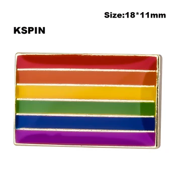 Gėjų LGBT Vaivorykštės vėliava atlapas pin ženklelis pin 10vnt daug Sagė Piktogramos XY0141