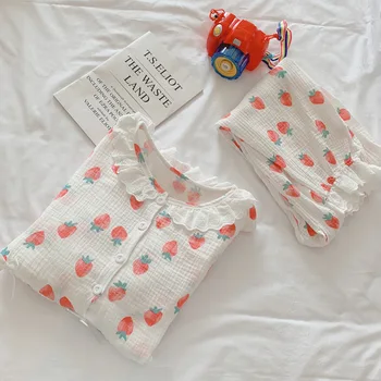 Gėlių Plonas Marlės Medvilnės Motinystės Naktiniai Drabužiai Nėščioms Pižama Krūtimi Maitinančioms Pižamą Nėštumo Sleepwear Homewear