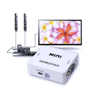 HDMI-suderinamas su VGA Konverteris Su Garso HDMI2VGA 1080P Adapteris Nešiojamas su HDTV Projektorius HDMI suderinamus 2 VGA Konverteris