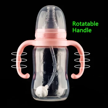 Herbabe Kūdikių Geriamojo Puodeliai su Šiaudų BPA Free Vandens Butelis Vaikams 0-3 Metų Pyplys Šerti Pieno Butelių 360 Sippy Cup