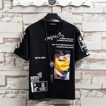 Hip-Hop Marškinėliai Vyras Harajuku Mados Prekės ženklo male Rock marškinėliai Atsitiktinis Vasaros Marškinėlius Streetwear korėjos Stiliaus Negabaritinių Viršūnes Tee Berniukas
