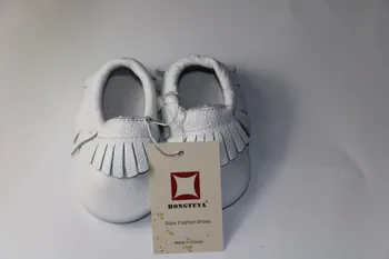 Hongteya Originali Kūdikių Odos Mokasinai, batai Minkštas vienintelis pakraštyje kūdikių mergaičių batų Naujagimiui pirmiausia walker Anti-slip Kūdikių Bateliai