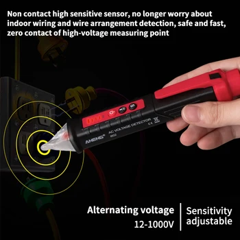 HT100E Digital Voltmeter Protingas Ne-Kreipkitės Pen Signalo Įtampos Detektorius Metrų Ac Voltmeter Testeris Auto Tachometras