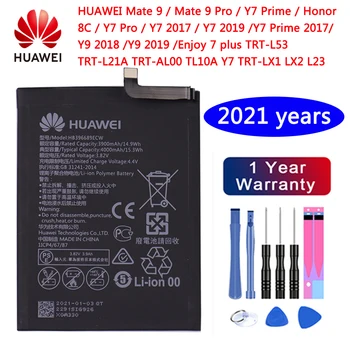 Hua Wei Originalus HB396689ECW 4000mAh Baterija Huawei Mate 9/9 Pro Y7 Premjero Y7 2017 Garbę 8C Y9 2018 2019 Versija Mėgautis 7 plius